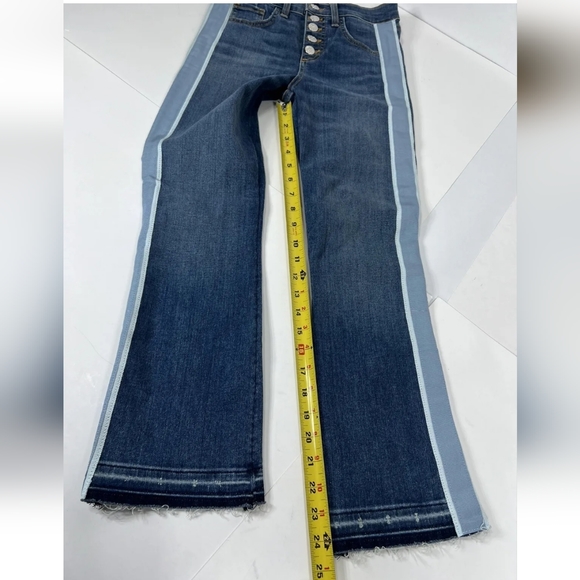 Veronica Beard Jeans Carolyn Baby Boot High Rise Size 25 0 Tuxedo Stripe Denim - Picture 5 of 8